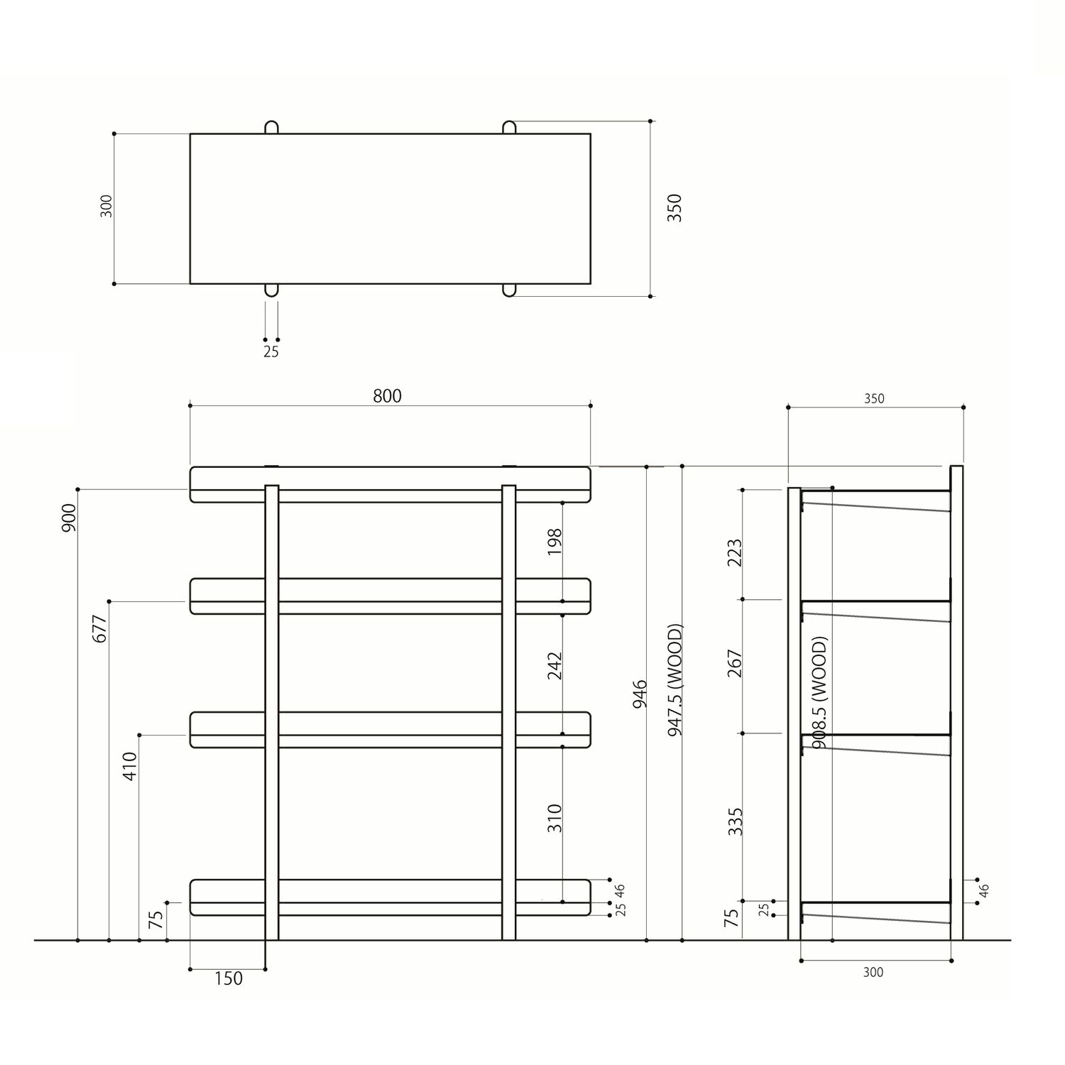DUENDE デュエンデ MARGE SHELF 4 OIL FINISH マージ シェルフ オイルステインフィニッシュ DU0329 カラー：2パターン デザイン：芦沢 啓治