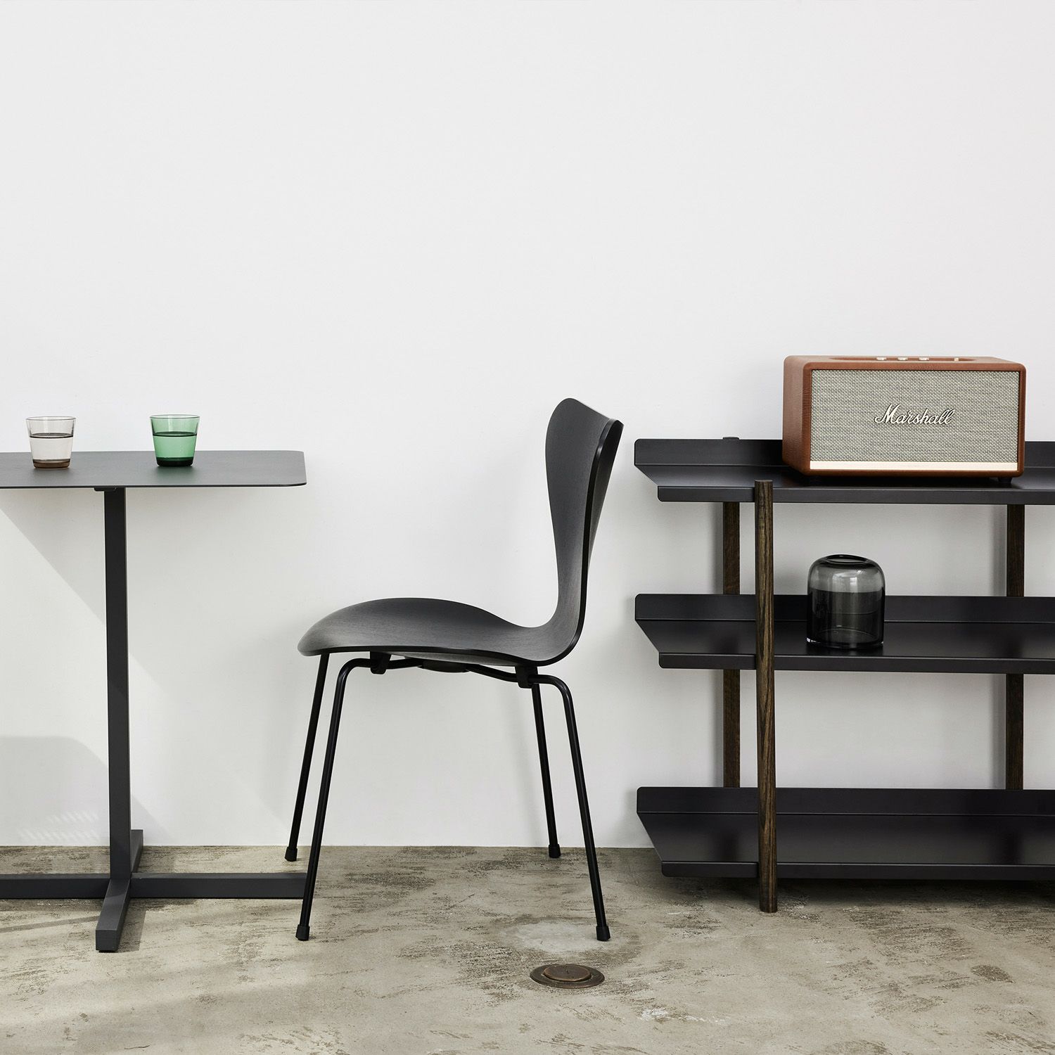 DUENDE デュエンデ MARGE SHELF 3 BK OIL STAIN FINISH マージ シェルフ ブラック オイルステインフィニッシュ DU0328BK カラー：ブラック デザイン：芦沢 啓治
