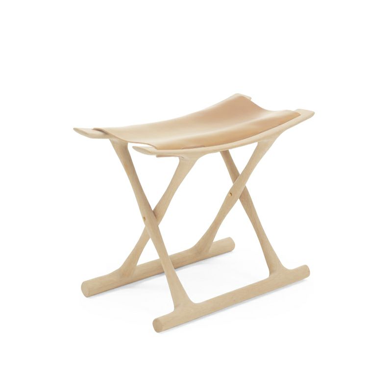 Carl Hansen & Son カール・ハンセン＆サン OW2000 Egyptian Stool エジプシャンスツール オーク（ホワイトオイルフィニッシュ） 張座：サドルレザー デザイン：オーレ・ヴァンシャー