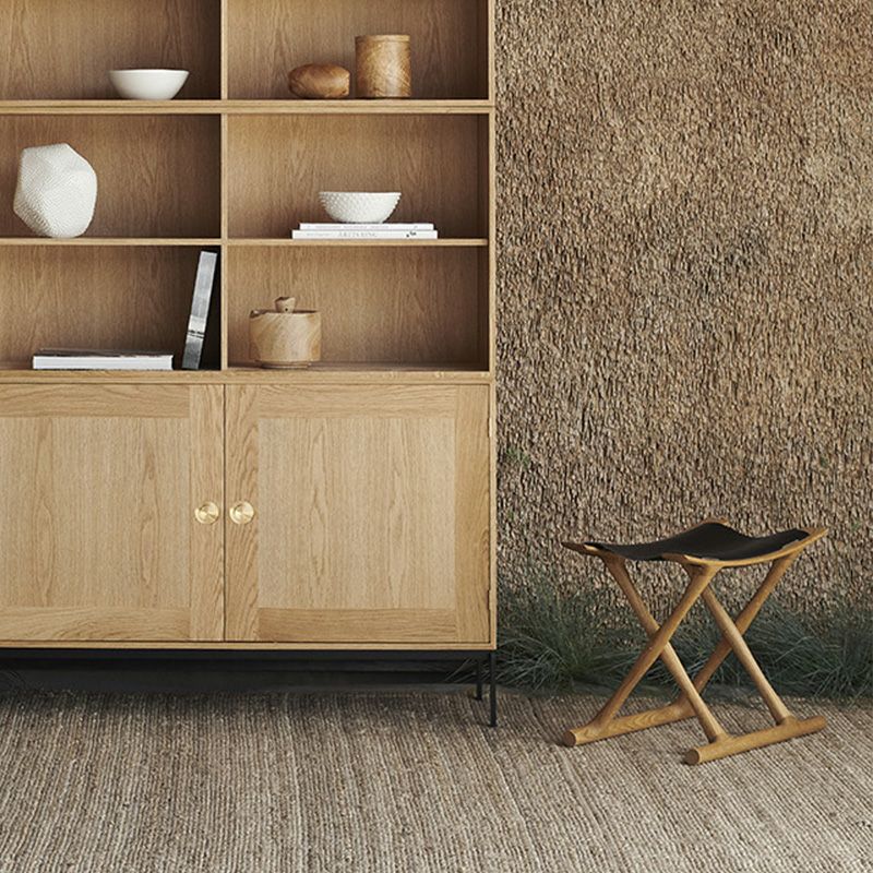  Carl Hansen & Son カール・ハンセン＆サン OW2000 Egyptian Stool エジプシャンスツール オーク（ブラック塗装） 張座：サドルレザー デザイン：オーレ・ヴァンシャー