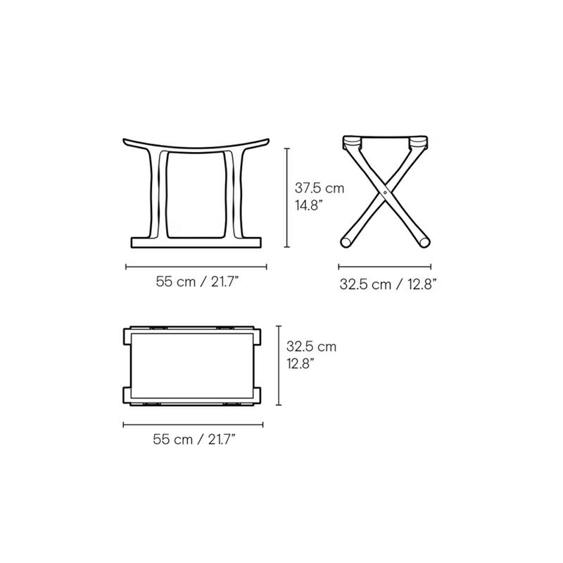  Carl Hansen & Son カール・ハンセン＆サン OW2000 Egyptian Stool エジプシャンスツール オーク（ブラック塗装） 張座：サドルレザー デザイン：オーレ・ヴァンシャー