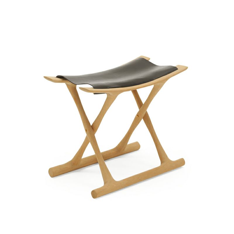 Carl Hansen & Son カール・ハンセン＆サン OW2000 Egyptian Stool エジプシャンスツール オーク（クリアラッカー塗装） 張座：サドルレザー デザイン：オーレ・ヴァンシャー