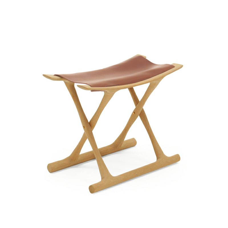 Carl Hansen & Son カール・ハンセン＆サン OW2000 Egyptian Stool エジプシャンスツール オーク（クリアラッカー塗装） 張座：サドルレザー デザイン：オーレ・ヴァンシャー