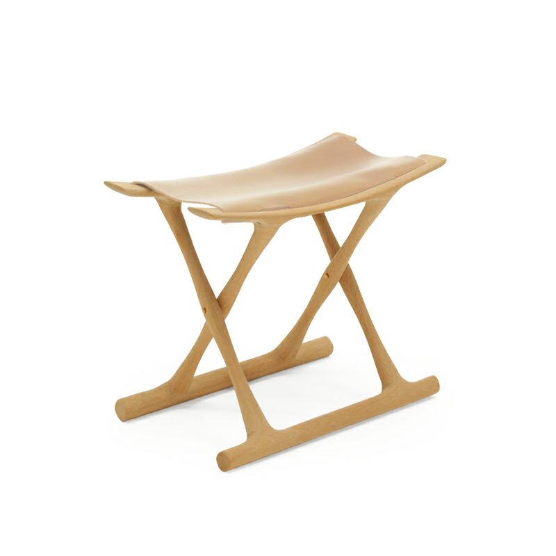 Carl Hansen & Son カール・ハンセン＆サン OW2000 Egyptian Stool エジプシャンスツール オーク（クリアラッカー塗装） 張座：サドルレザー デザイン：オーレ・ヴァンシャー
