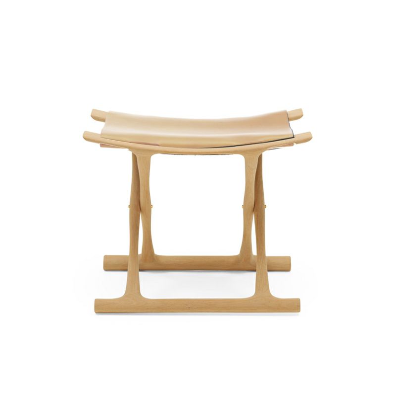 Carl Hansen & Son カール・ハンセン＆サン OW2000 Egyptian Stool エジプシャンスツール オーク（クリアラッカー塗装） 張座：サドルレザー デザイン：オーレ・ヴァンシャー