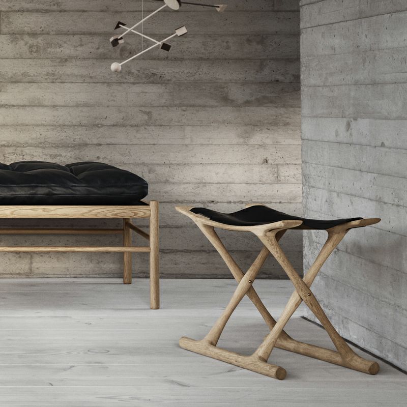 Carl Hansen & Son カール・ハンセン＆サン OW2000 Egyptian Stool エジプシャンスツール オーク（クリアラッカー塗装） 張座：サドルレザー デザイン：オーレ・ヴァンシャー