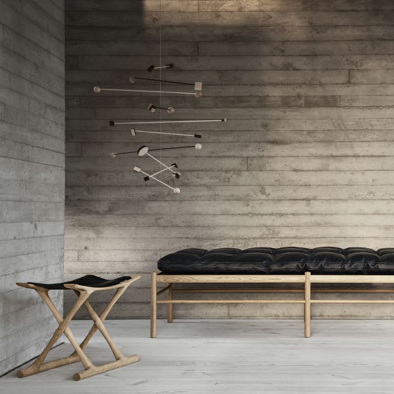 Carl Hansen & Son カール・ハンセン＆サン OW2000 Egyptian Stool エジプシャンスツール オーク（クリアラッカー塗装） 張座：サドルレザー デザイン：オーレ・ヴァンシャー