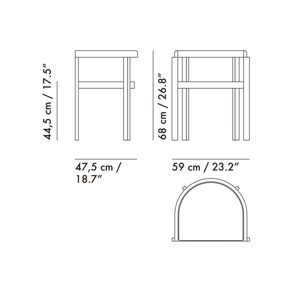 サイズ（アームチェア）