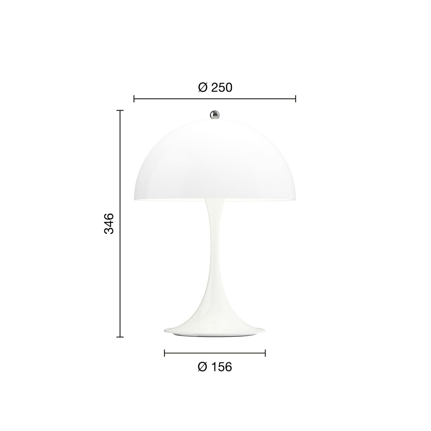 Louis Poulsen ルイスポールセン Panthella 250 Portable パンテラ 250 ポータブル テーブルランプ カラー：オペーク・ブラック デザイン：ヴェルナー・パントン