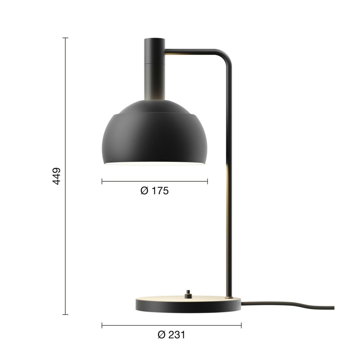 Louis Poulsen ルイスポールセン FJ Elements Table Lamp FJ エレメンツ テーブルランプ Φ175mm カラー：ブラック デザイン：フィン・ユール