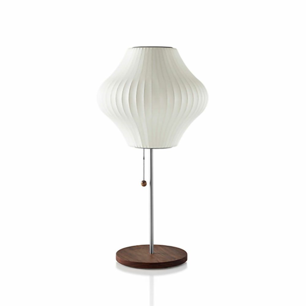 Herman Miller ハーマンミラー BUBBLE LAMPS バブルランプ Pear Lotus Table Lamp ペアー ロータス テーブルランプ ウォールナット デザイン：ジョージ・ネルソン