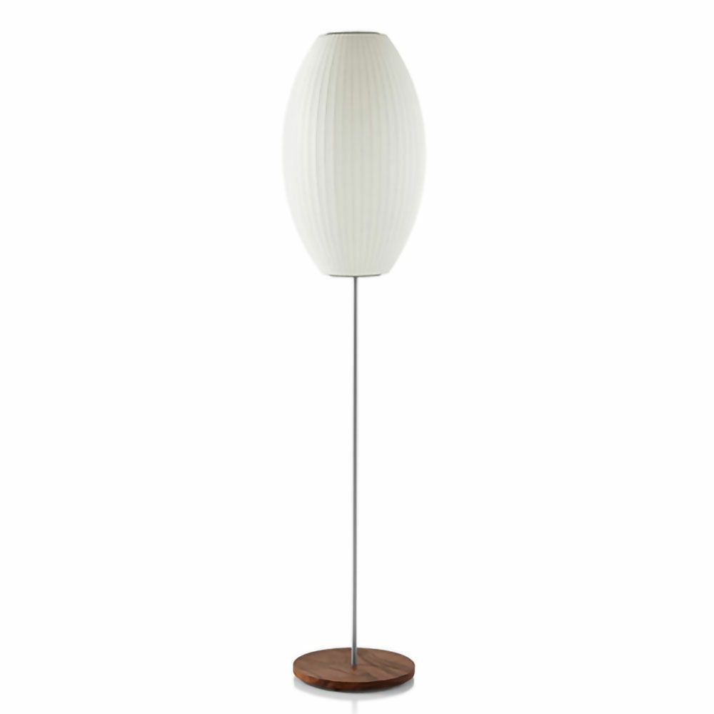 Herman Miller ハーマンミラー BUBBLE LAMPS バブルランプ Cigar Lotus Floor Lamp シガー ロータス フロアランプ Mサイズ ウォールナット デザイン：ジョージ・ネルソン