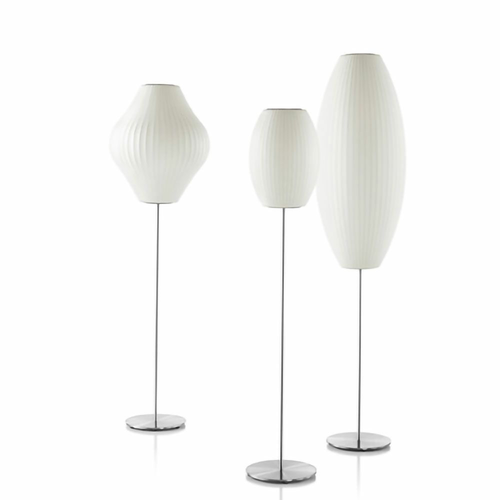 Herman Miller ハーマンミラー BUBBLE LAMPS バブルランプ Cigar Lotus Floor Lamp シガー ロータス フロアランプ Mサイズ ブラッシュ デザイン：ジョージ・ネルソン