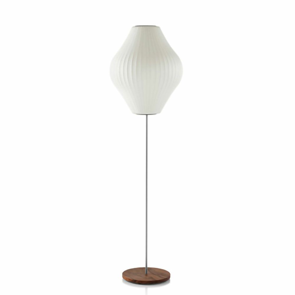 Herman Miller ハーマンミラー BUBBLE LAMPS バブルランプ Pear Lotus Floor Lamp ペアー ロータス フロアランプ Mサイズ ウォールナット デザイン：ジョージ・ネルソン