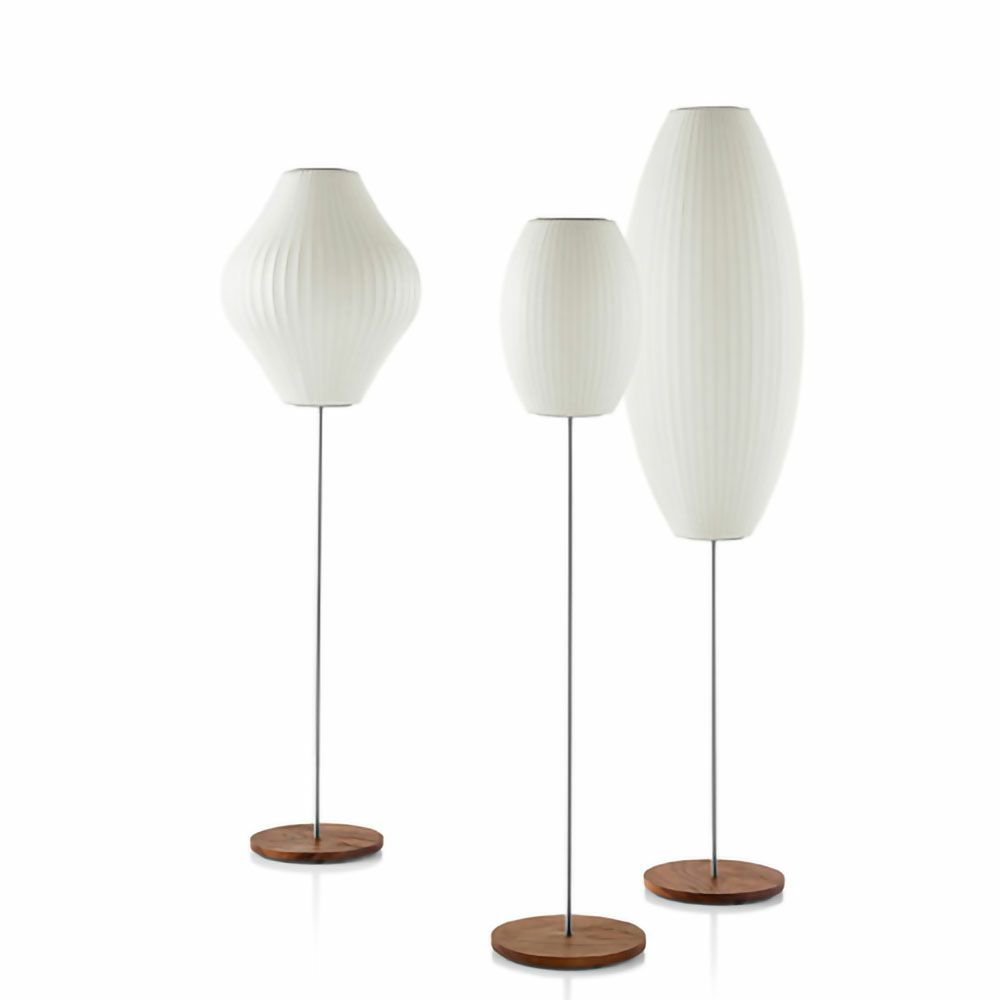 Herman Miller ハーマンミラー BUBBLE LAMPS バブルランプ Pear Lotus Floor Lamp ペアー ロータス フロアランプ Sサイズ ウォールナット デザイン：ジョージ・ネルソン