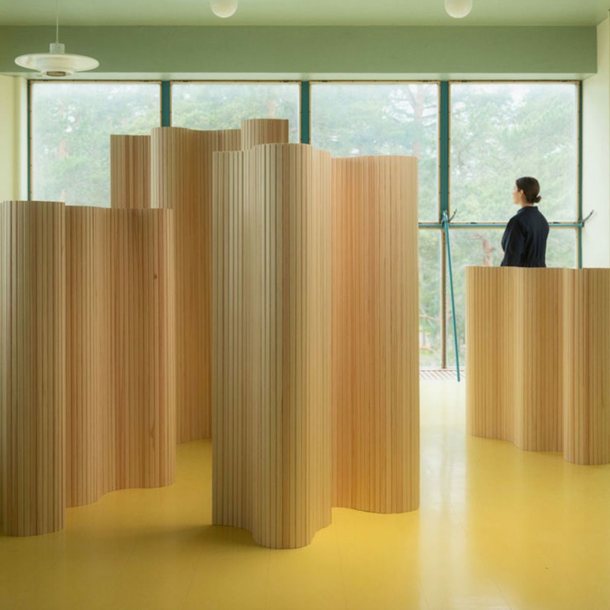 Artek アルテック 100 SCREEN スクリーン パーティション Size A W200cm × H180cm クリアラッカー仕上げ デザイン：アルヴァ・アアルト