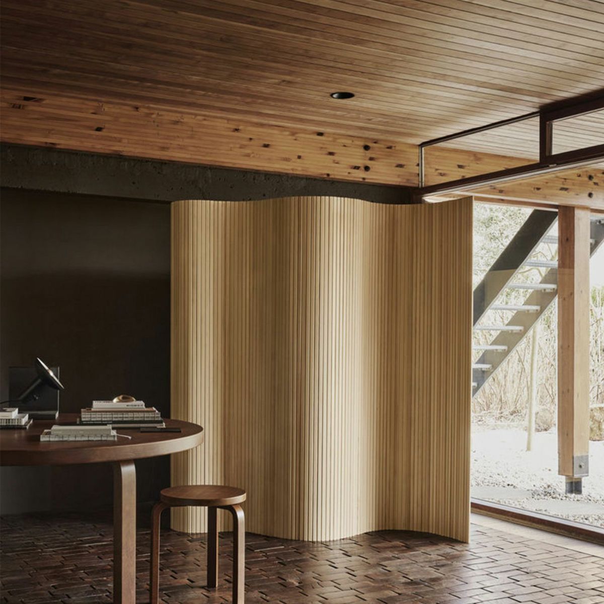 Artek アルテック 100 SCREEN スクリーン パーティション Size B W200cm × H150cm クリアラッカー仕上げ デザイン：アルヴァ・アアルト