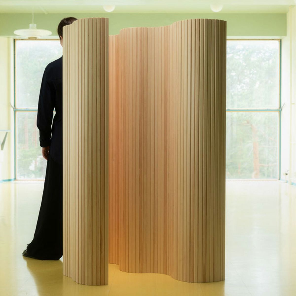 Artek アルテック 100 SCREEN スクリーン パーティション Size B W200cm × H150cm クリアラッカー仕上げ デザイン：アルヴァ・アアルト