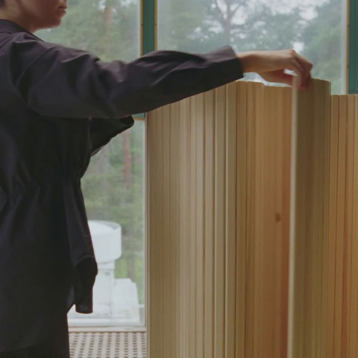 Artek アルテック 100 SCREEN スクリーン パーティション Size D W200cm × H100cm クリアラッカー仕上げ デザイン：アルヴァ・アアルト