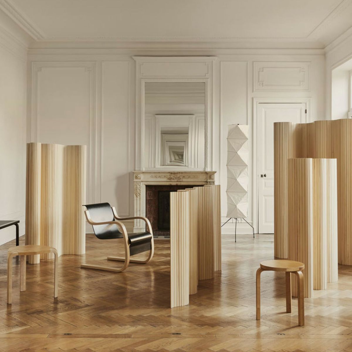 Artek アルテック 100 SCREEN スクリーン パーティション Size D W200cm × H100cm クリアラッカー仕上げ デザイン：アルヴァ・アアルト