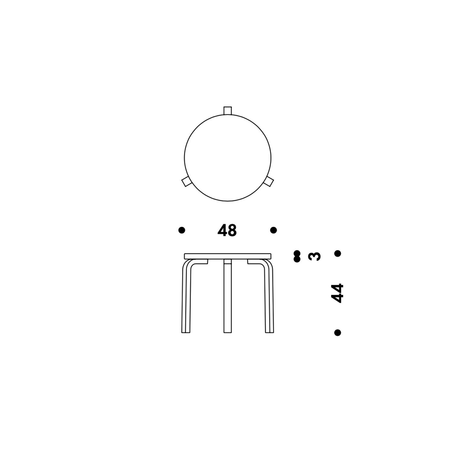Artek アルテック ＋ marimekko マリメッコ シリーズ Anniversary Esitions TABLE 90D テーブル 90D サイズ：Φ48×44cm 厚み 3cm 3本脚 Seireeni セイレーニ デザイン：アルヴァ・アアルト