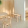 Artek アルテック ＋ marimekko マリメッコ シリーズ Anniversary Esitions BENCH 153B ベンチ 153B ソリッドトップ サイズ：72.5×40cm バーチ材 Kivet キヴェット デザイン：アルヴァ・アアルト