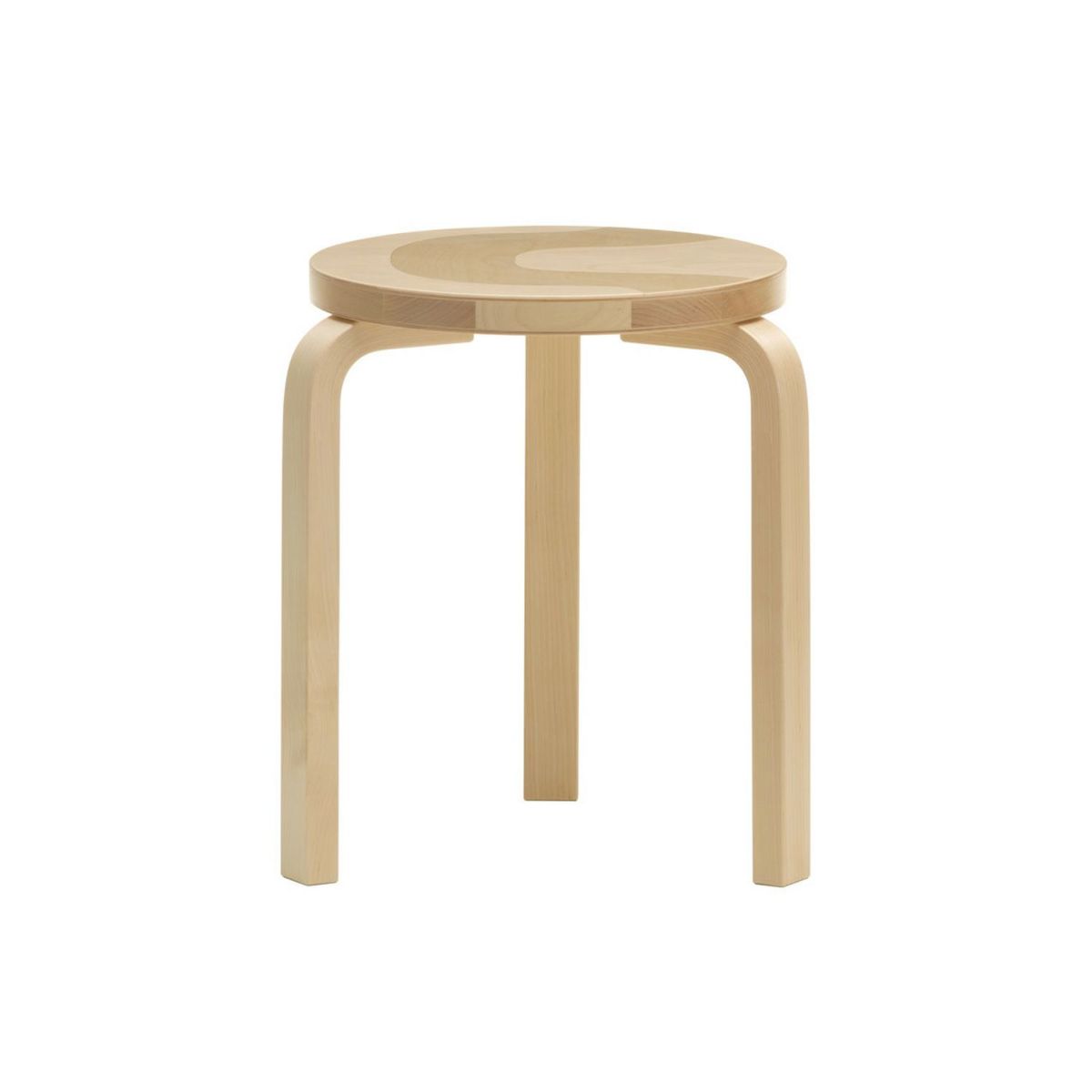 Artek アルテック ＋ marimekko マリメッコ シリーズ Anniversary Esitions STOOL 60 スツール 60 3本脚 バーチ材 Seireeni セイレーニ デザイン：アルヴァ・アアルト