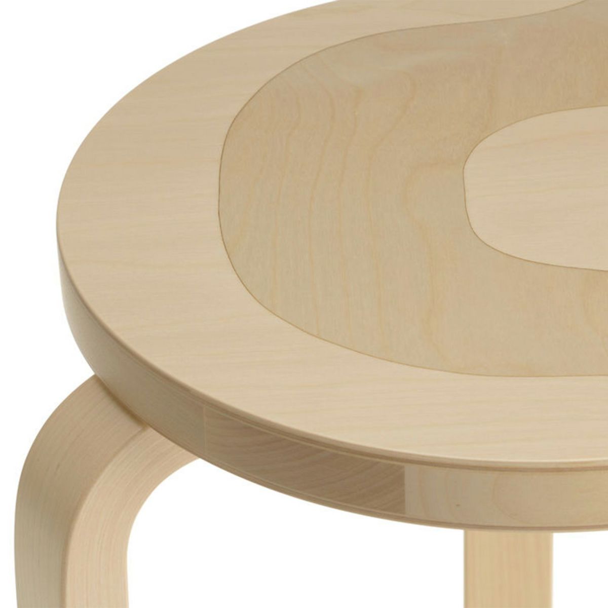 Artek アルテック ＋ marimekko マリメッコ シリーズ Anniversary Esitions STOOL 60 スツール 60 3本脚 バーチ材 Seireeni セイレーニ デザイン：アルヴァ・アアルト