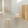 Artek アルテック ＋ marimekko マリメッコ シリーズ Anniversary Esitions STOOL 60 スツール 60 3本脚 バーチ材 Seireeni セイレーニ デザイン：アルヴァ・アアルト