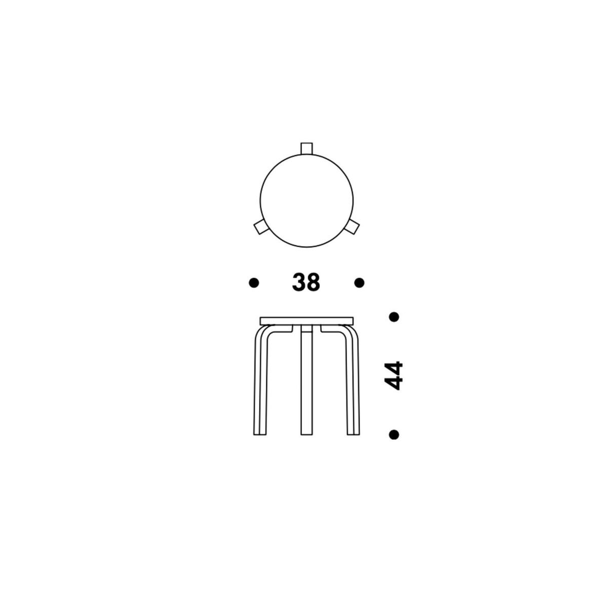 Artek アルテック ＋ marimekko マリメッコ シリーズ Anniversary Esitions STOOL 60 スツール 60 3本脚 バーチ材 Seireeni セイレーニ デザイン：アルヴァ・アアルト