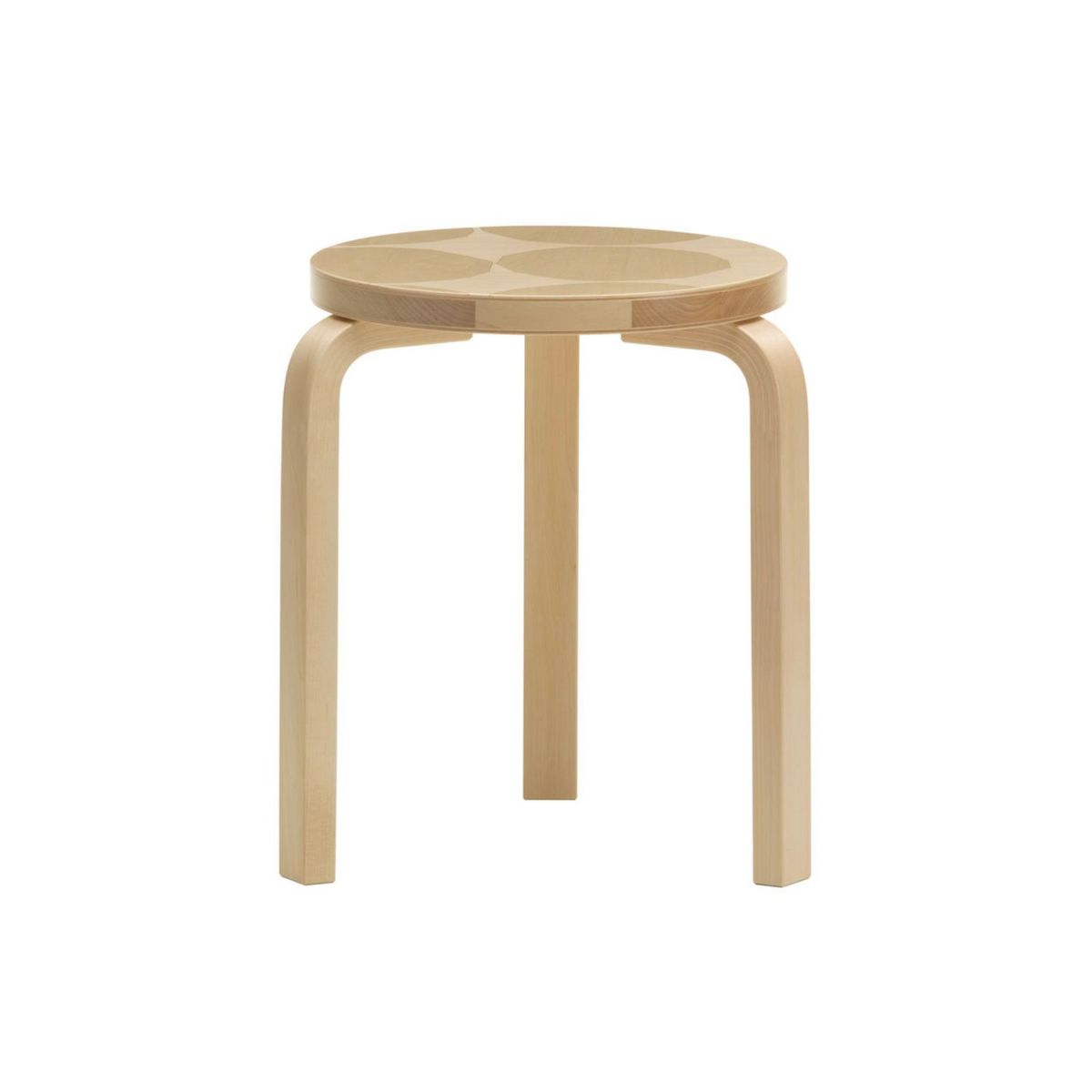 Artek アルテック ＋ marimekko マリメッコ シリーズ Anniversary Esitions STOOL 60 スツール 60 3本脚 バーチ材 Kivet キヴェット デザイン：アルヴァ・アアルト