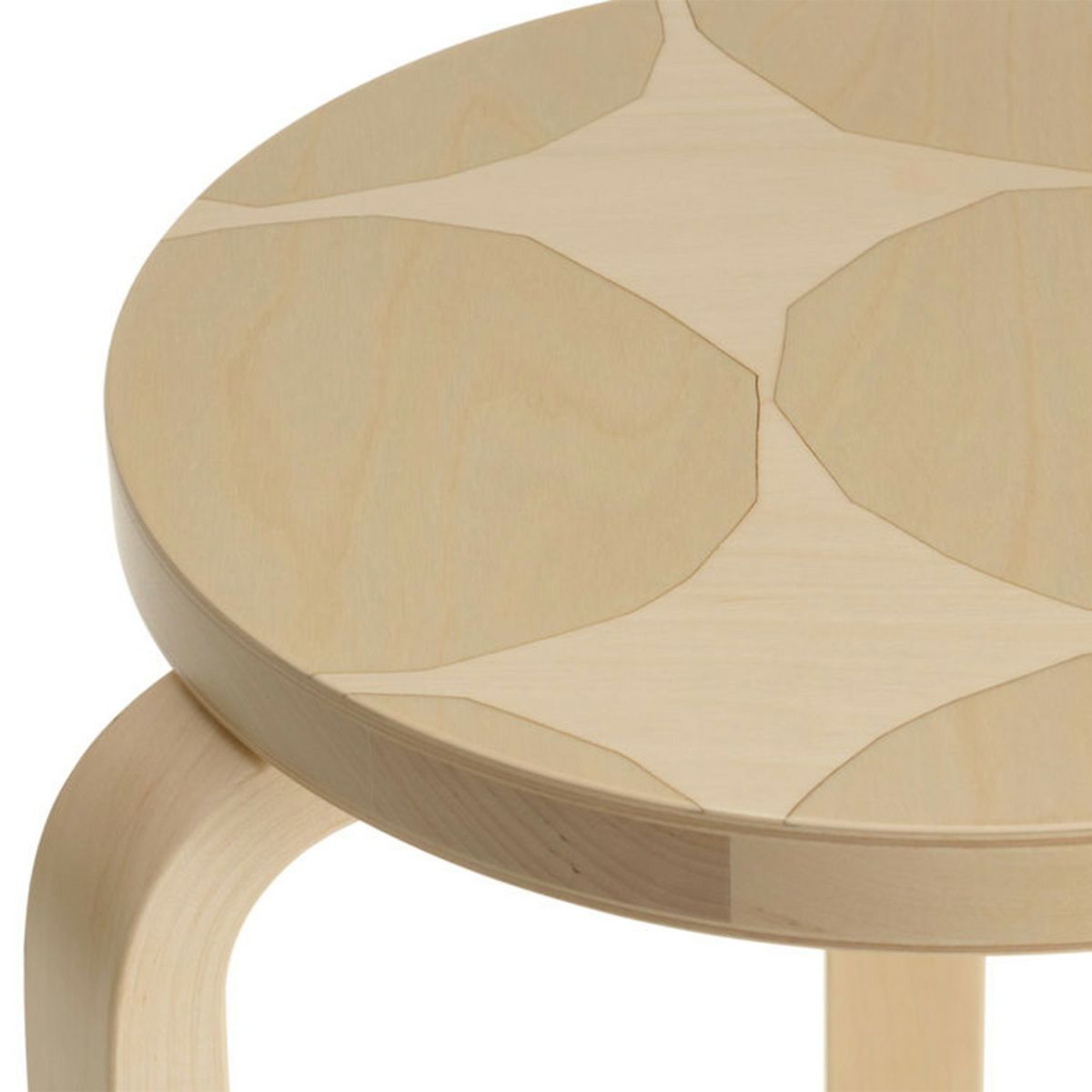 Artek アルテック ＋ marimekko マリメッコ シリーズ Anniversary Esitions STOOL 60 スツール 60 3本脚 バーチ材 Kivet キヴェット デザイン：アルヴァ・アアルト