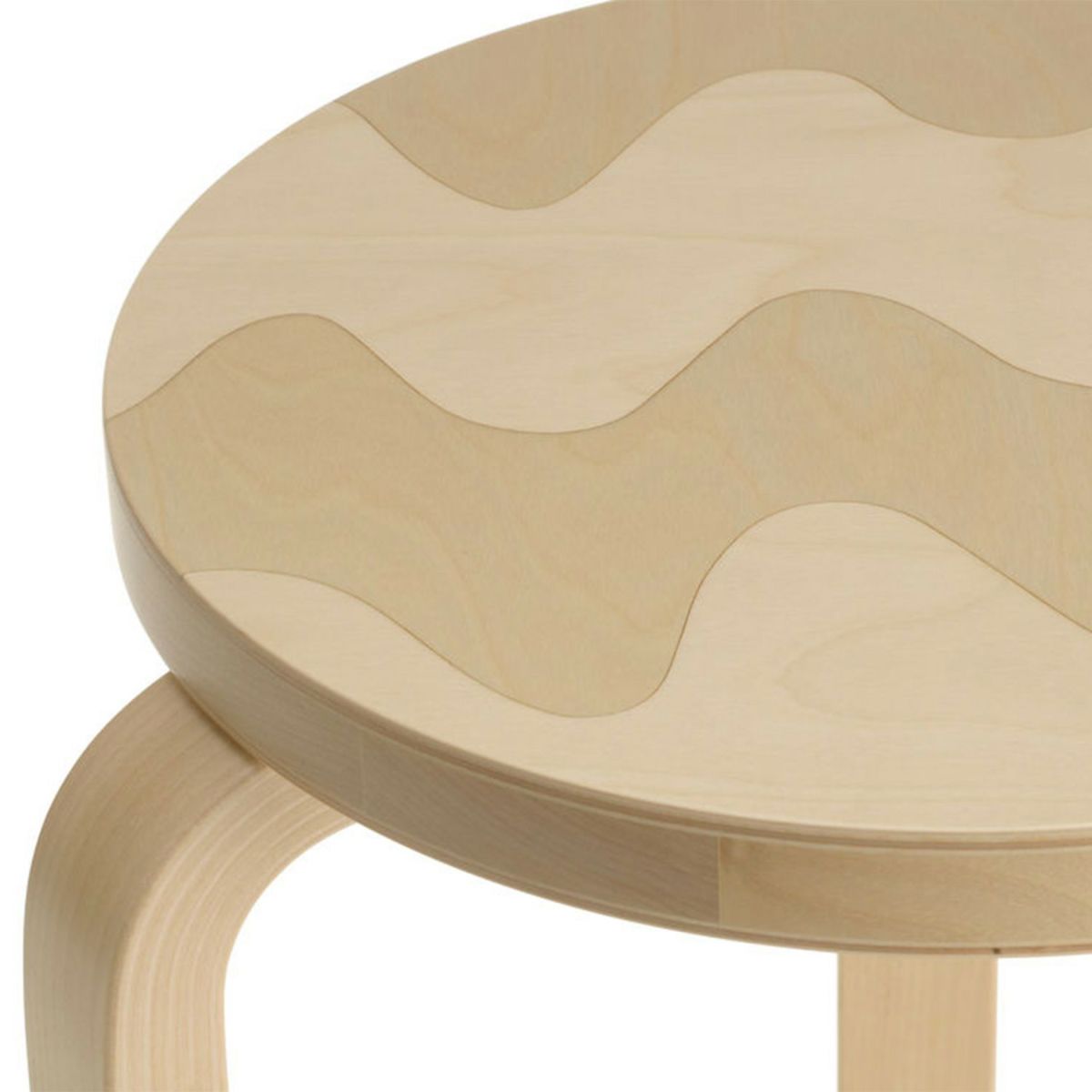 Artek アルテック ＋ marimekko マリメッコ シリーズ Anniversary Esitions STOOL 60 スツール 60 3本脚 バーチ材 Lokki ロッキ デザイン：アルヴァ・アアルト