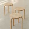 Artek アルテック ＋ marimekko マリメッコ シリーズ Anniversary Esitions STOOL 60 スツール 60 3本脚 バーチ材 Lokki ロッキ デザイン：アルヴァ・アアルト
