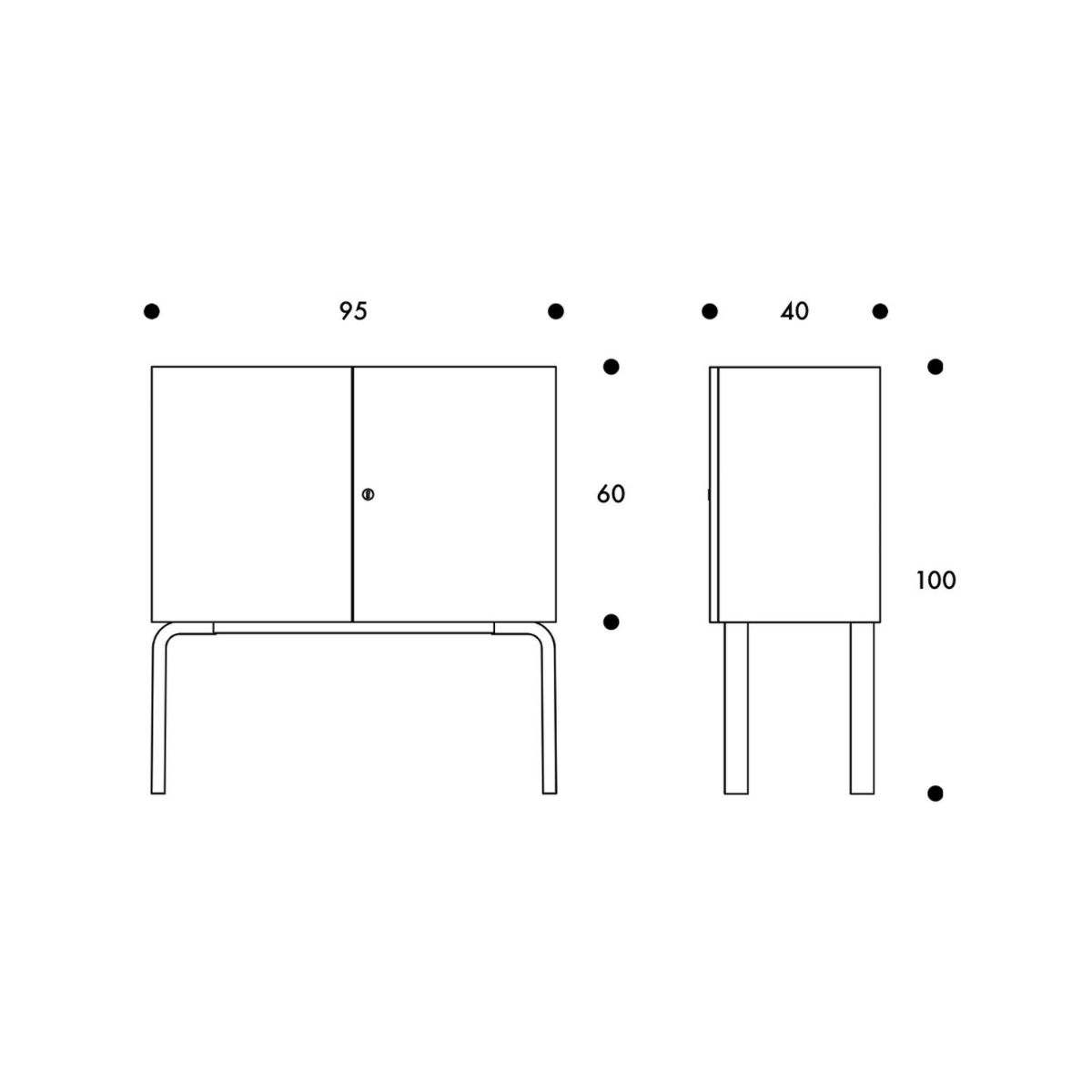 Artek アルテック CABINET 250 キャビネット 250 収納家具 ストレージ サイズ：95×60cm 高さ100cm 4本脚 バーチ ハニーステイン デザイン：アルヴァ・アアルト