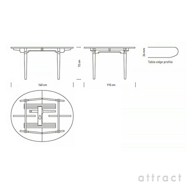 Carl Hansen & Son カール・ハンセン＆サン CH337 伸長式 ダイニングテーブル W140cm チーク (オイルフィニッシュ) デザイン：ハンス・J・ウェグナー