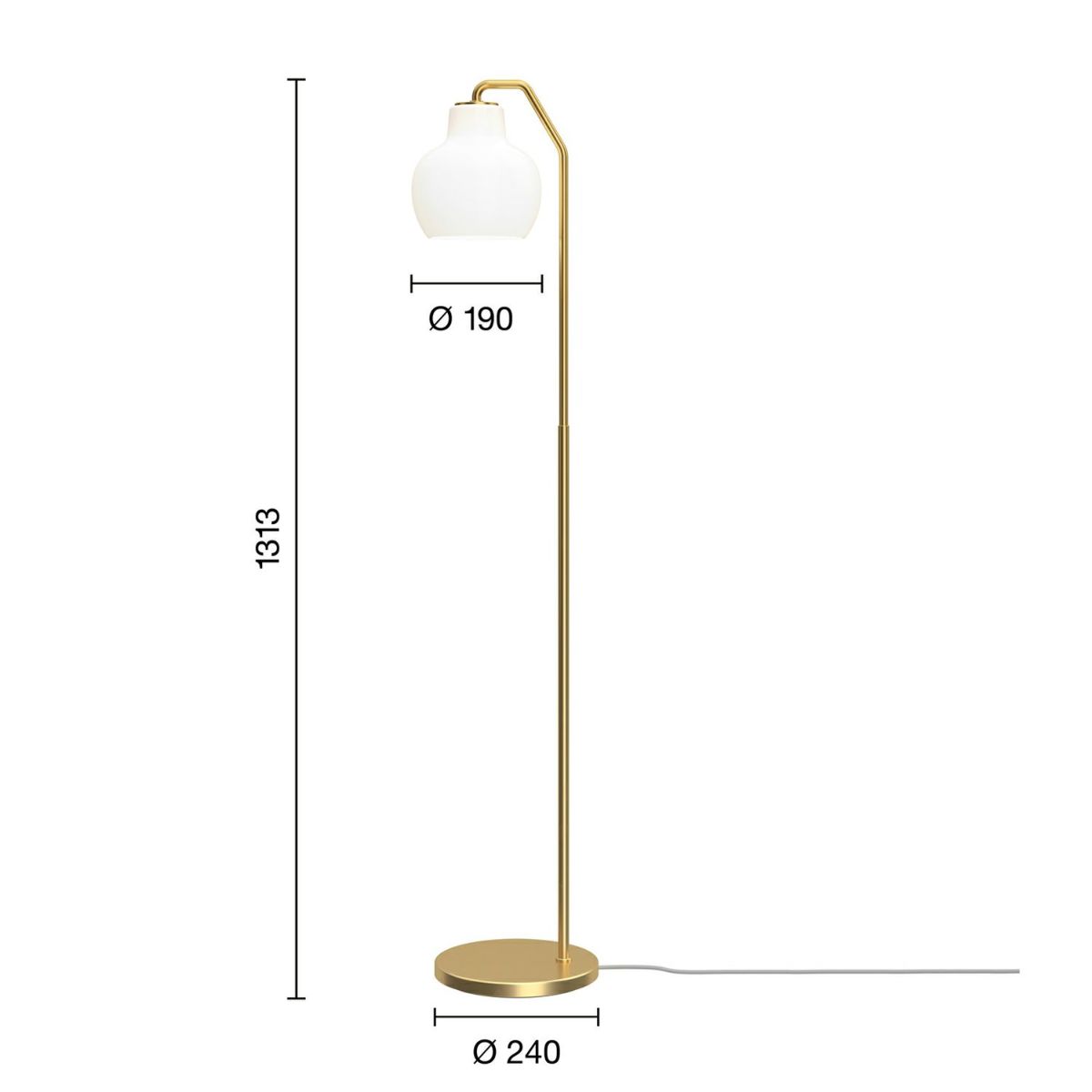 Louis Poulsen ルイスポールセン VL Ring Crown Floor Lamp リングクラウン フロアランプ Φ190 乳白ガラス デザイン：ヴィルヘルム・ラウリッツェン