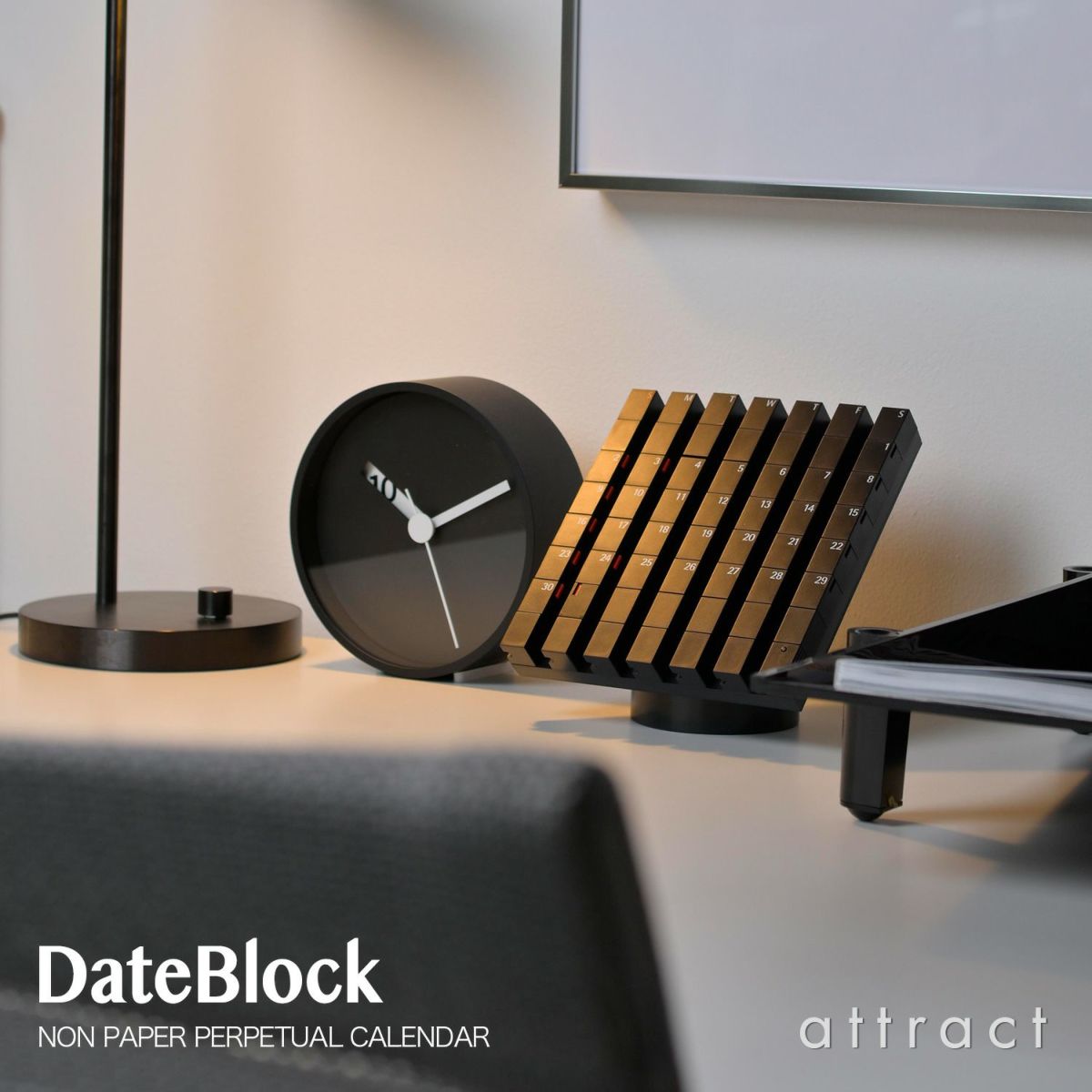 Date Block デートブロック 卓上万年カレンダー デスクトップ デザイン：2タイプ カラー：2色 日本製