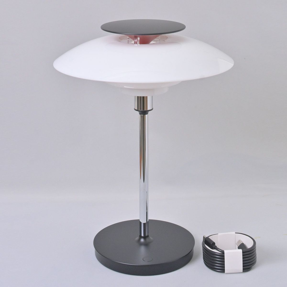 Louis Poulsen ルイスポールセン PH 80 Portable ポータブル LED テーブルランプ スタンドライト Φ230mm （シルヴァー・クローム） ポール・ヘニングセン