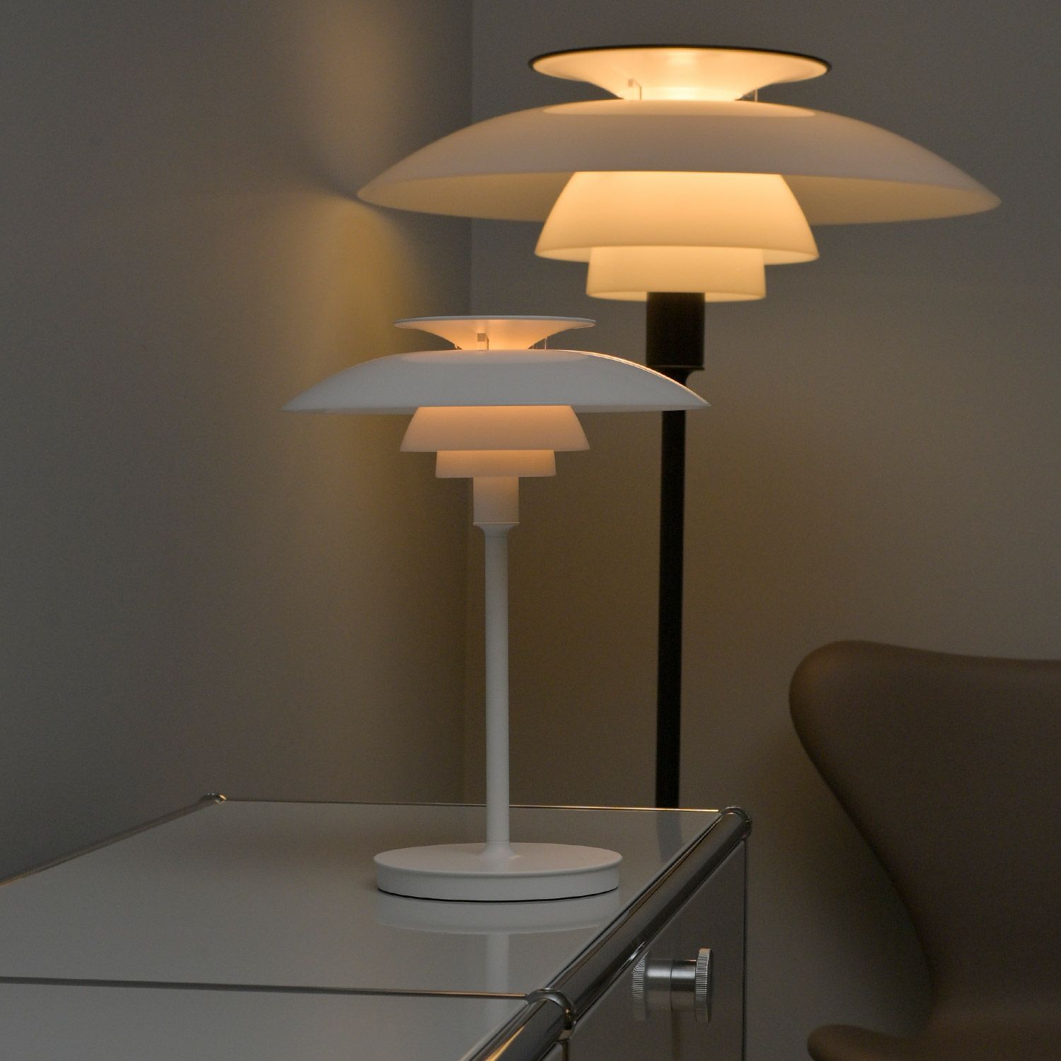Louis Poulsen ルイスポールセン PH 80 Portable ポータブル LED テーブルランプ スタンドライト Φ230mm （シルヴァー・クローム） ポール・ヘニングセン