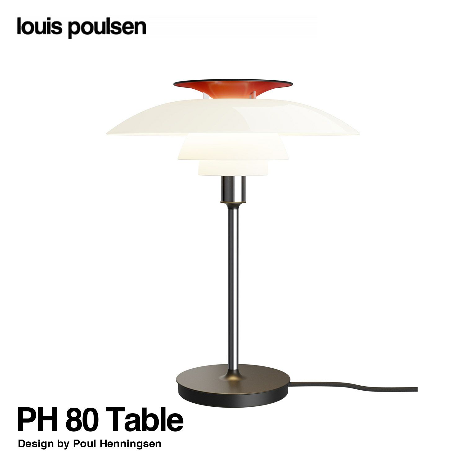 Louis Poulsen ルイスポールセン PH 80 Table Lamp テーブルランプ スタンドライト Φ320mm （シルヴァー・クローム） ポール・ヘニングセン