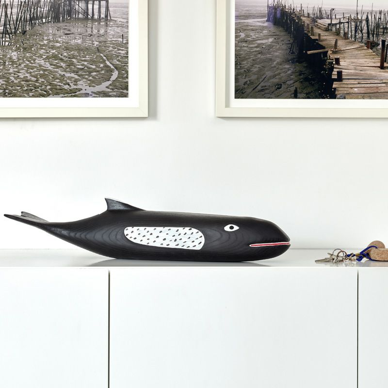 Vitra ヴィトラ Eames House Whale イームズ ハウスホエール ソリッドアッシュ ハンドペイント 鯨 くじら クジラ オブジェ カラー：ブラック デザイン：チャールズ＆レイ・イームズ