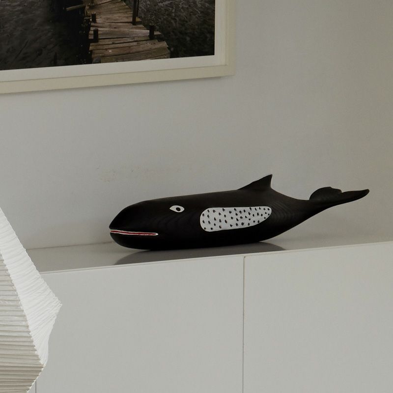 Vitra ヴィトラ Eames House Whale イームズ ハウスホエール ソリッドアッシュ ハンドペイント 鯨 くじら クジラ オブジェ カラー：ブラック デザイン：チャールズ＆レイ・イームズ