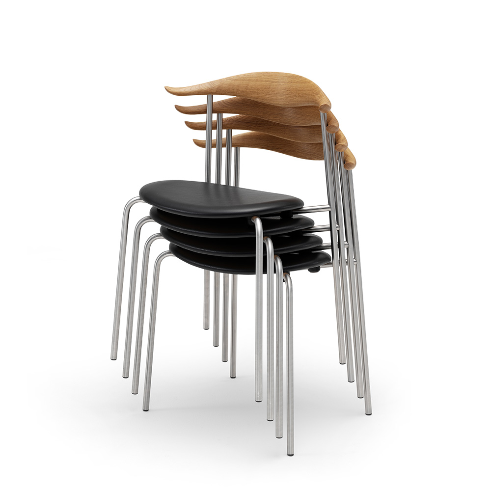 Carl Hansen & Son カール・ハンセン＆サン CH88P オーク （ソープフィニッシュ） ブラックフレーム 張座：レザー（Thor） デザイン：ハンス・J・ウェグナー